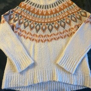 Aerie Knit Sweater - Cream, Orange, and Gray